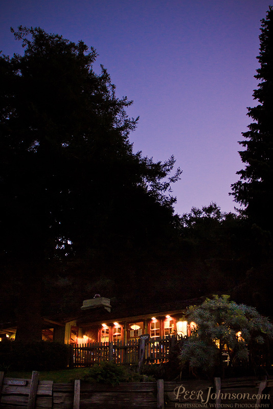 Big Sur Bakery wedding at night