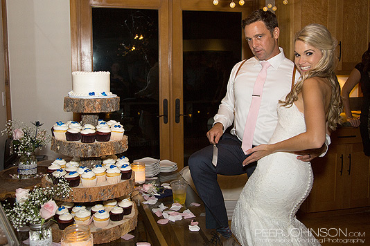 Wind and Sea Wedding Cake Cutting