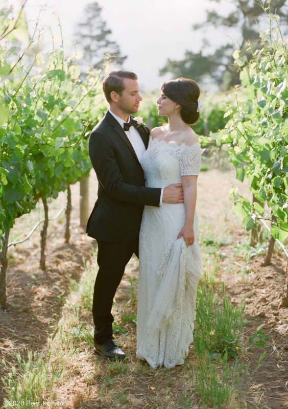 Bernardus Lodge Bride & Groom in the vineyard