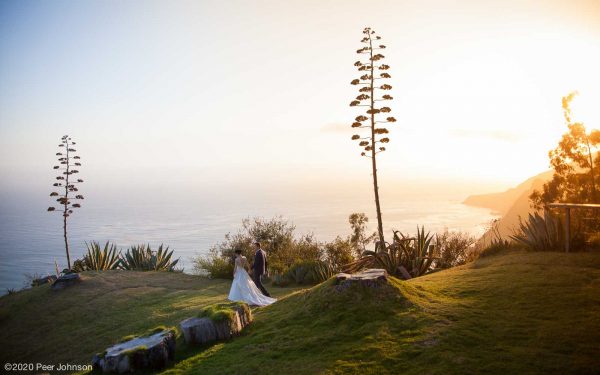 Point 16 wedding at sunset.