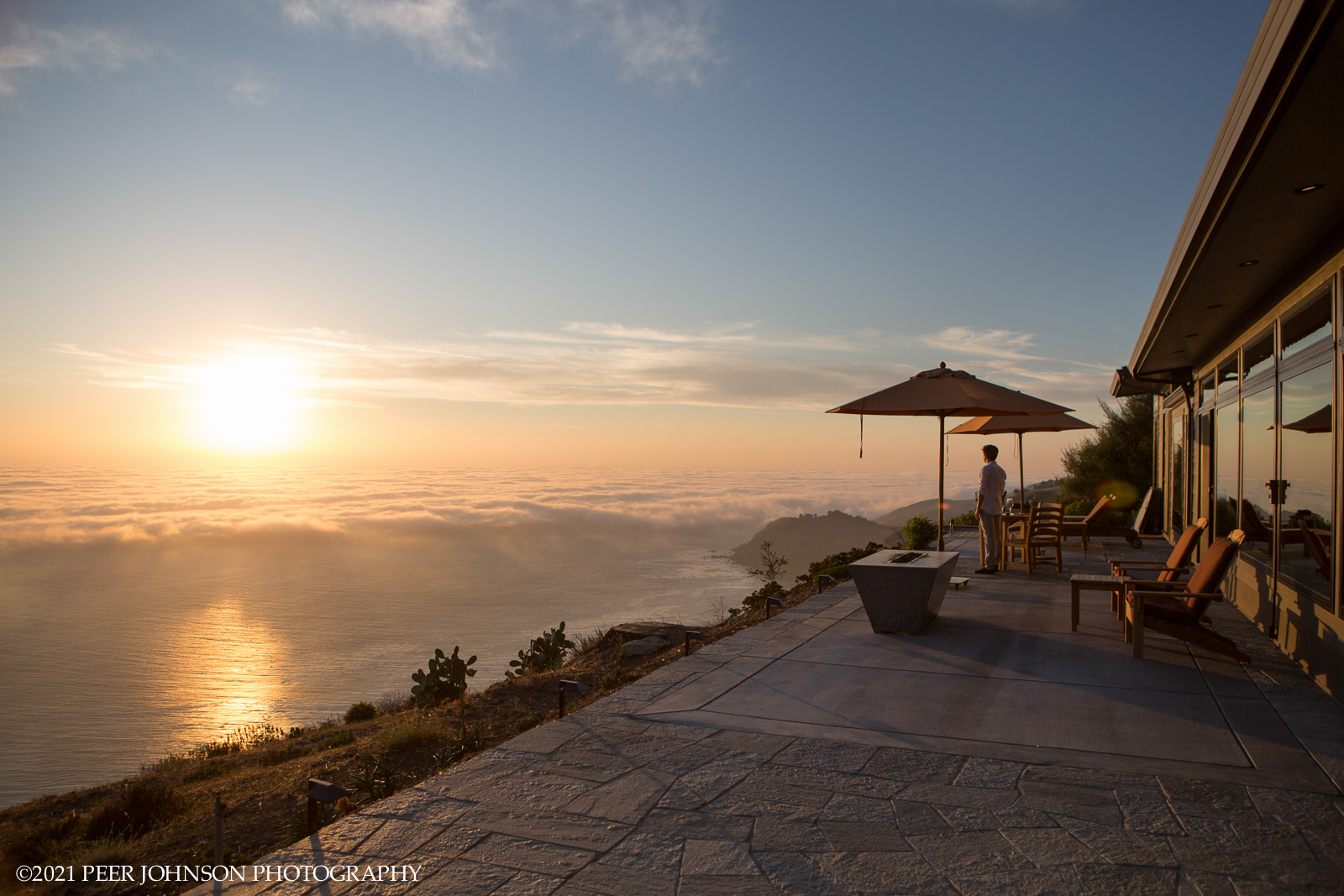 The deck of The Post Ranch Inns' Cooper House in Big Sur California.