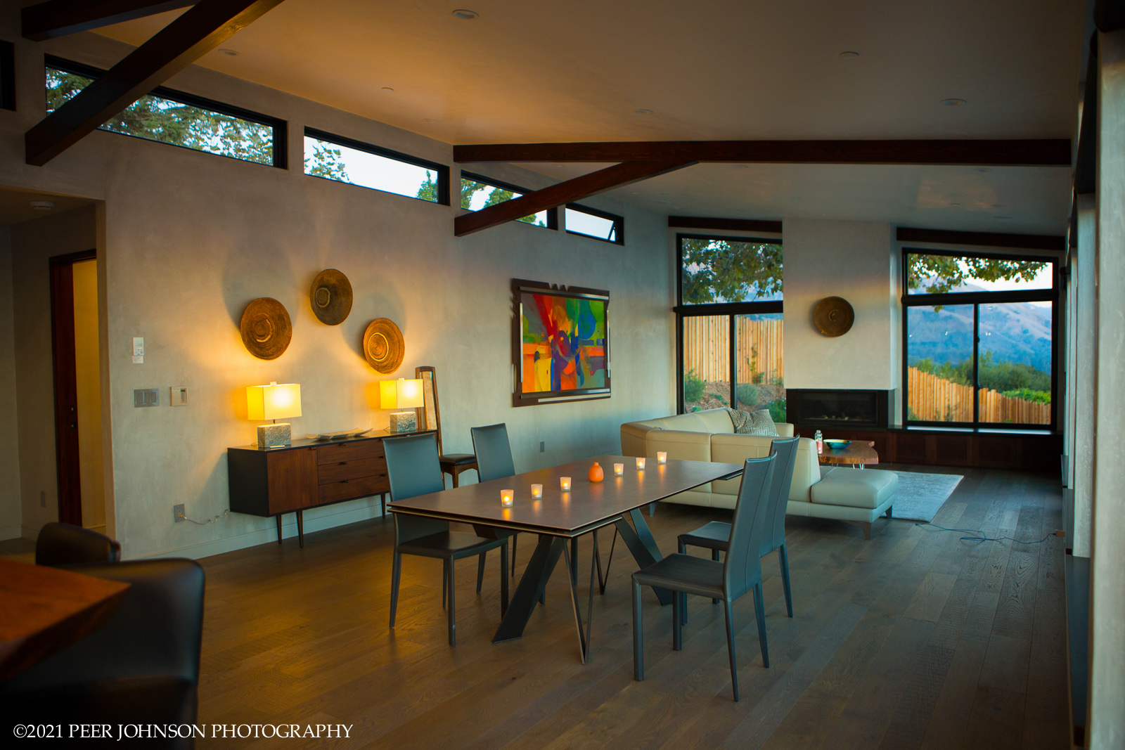 The dinning & living room of the Cooper House on the grounds of The Post Ranch Inn.