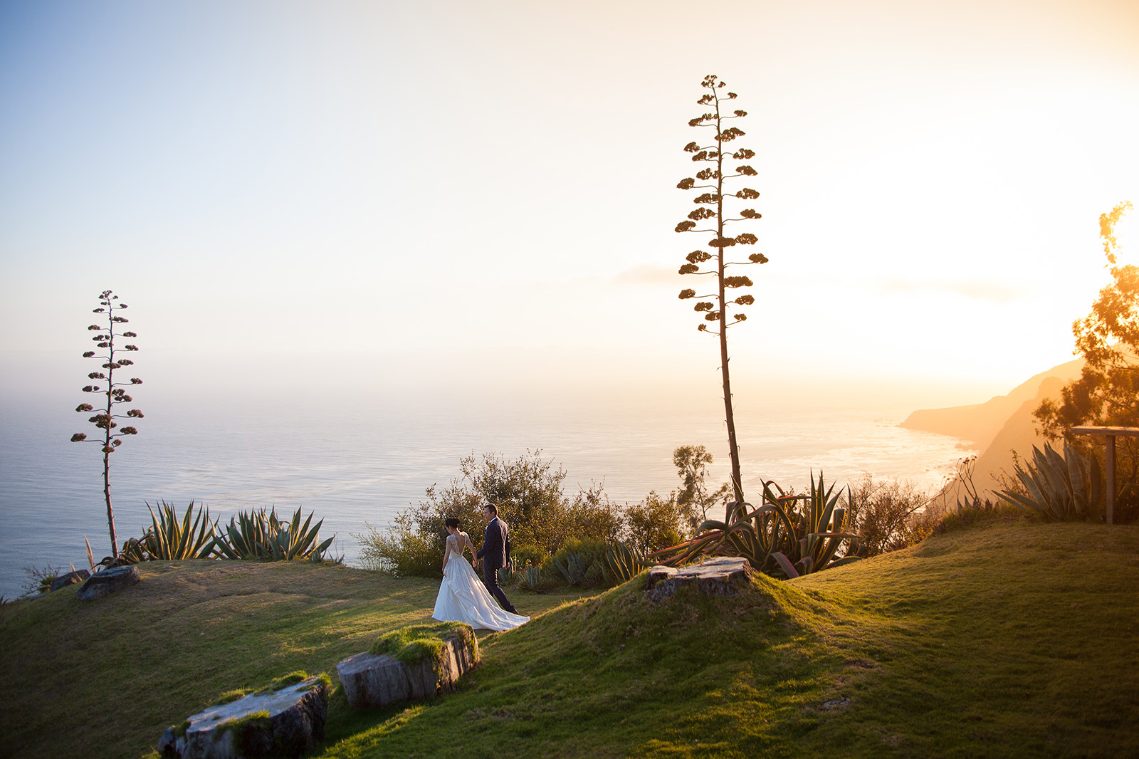 Point 16 wedding at sunset